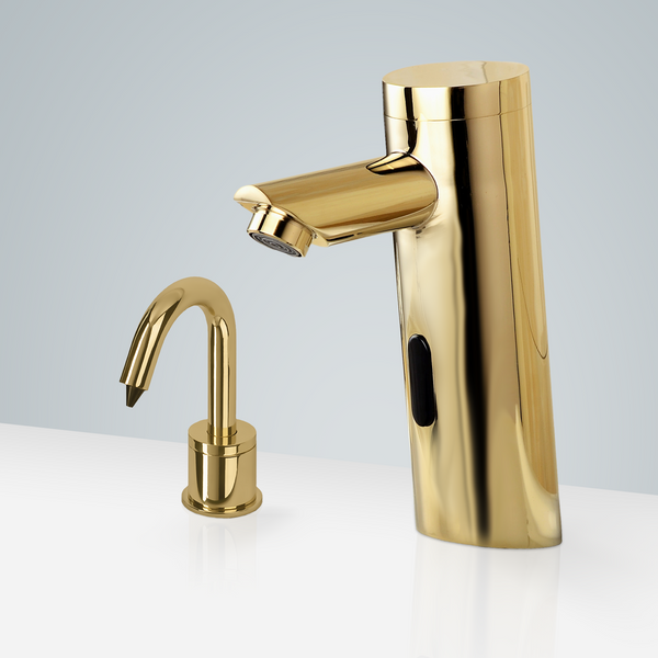 Fontana Showers Fontana Chatou Motion Sensor Faucet & Automatic Soap Dispenser for Restrooms in Gold FS18267