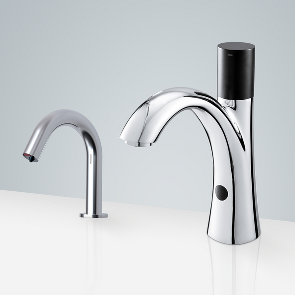 Fontana Showers Fontana Toulouse Touchless Automatic Commercial Sensor Faucet & Automatic Soap Dispenser in Chrome FS1829