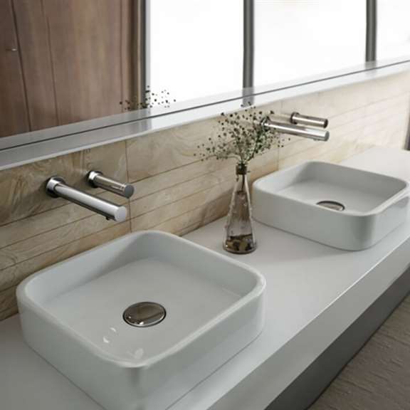 Fontana Showers Fontana St. Gallen Chrome Finish Motion Sensor Faucet & Automatic Soap Dispenser for Restrooms FS1839