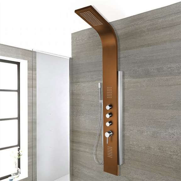 Fontana Showers Fontana Parma Oil Rubbed Bronze Stainless Steel Rainfall Shower Panel with Handshower FS183SPR