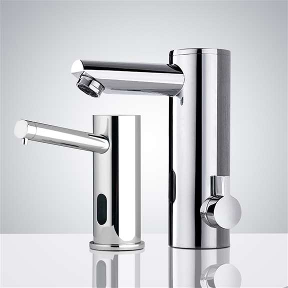 Fontana Showers Fontana Touch Automatic Bathroom Sensor Faucet Tap In Chrome & Automatic Sensor Liquid Soap Dispenser FS18502