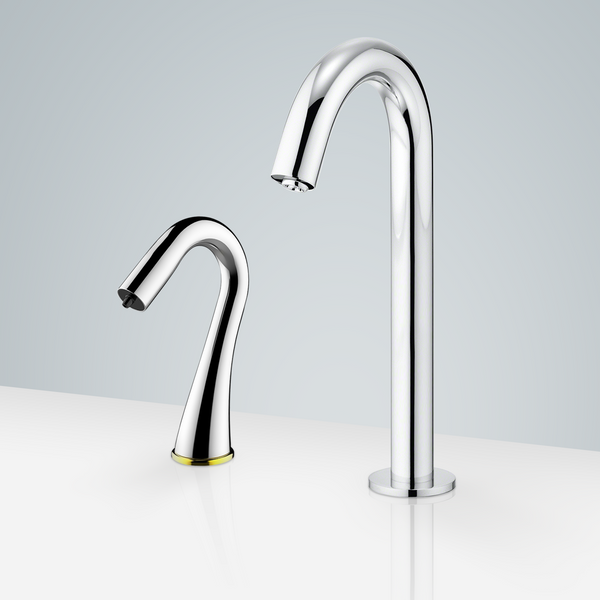Fontana Showers Fontana St. Gallen Chrome Finish Motion Sensor Faucet & Automatic Soap Dispenser for Restrooms FS1851