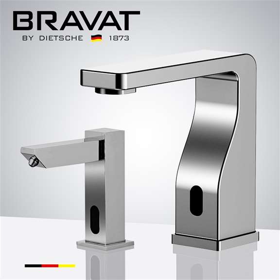 Fontana Showers Fontana Bravat Touchless Automatic Commercial Sensor Faucet & Automatic Foam Soap Dispenser in Chrome FS18510C