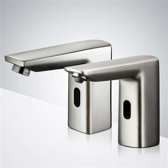 Fontana Showers Fontana Commercial Brushed Nickel Automatic Motion Sensor Faucet & Automatic Soap Dispenser FS18551