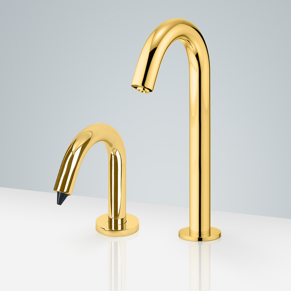 Fontana Showers Fontana Sénart Motion Sensor Faucet & Automatic Soap Dispenser for Restrooms in Gold Finish FS1857