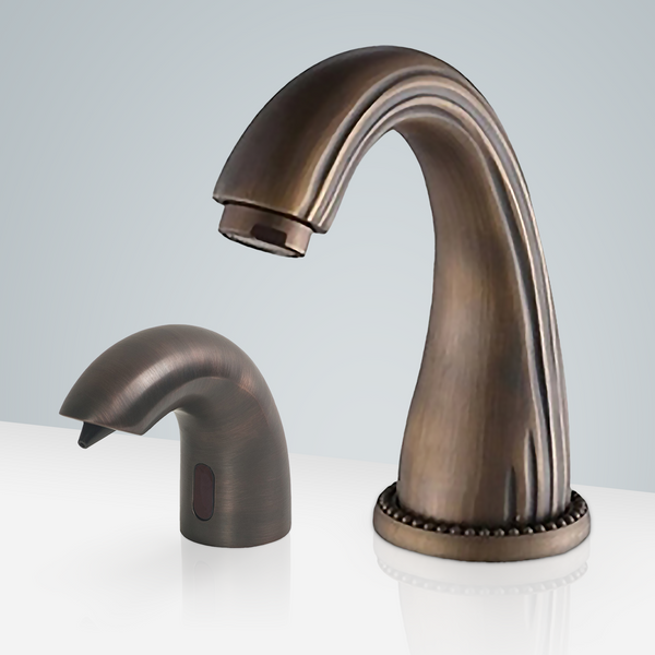 Fontana Showers Fontana Creteil Motion Sensor Faucet & Automatic Soap Dispenser for Restrooms in Antique Bronze Finish FS1860
