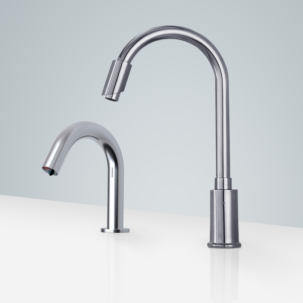 Fontana Showers Fontana Sète Motion Sensor Faucet & Automatic Soap Dispenser for Restrooms in Chrome FS1868