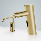 Fontana Showers Fontana Deauville Hands Free Brushed Gold Motion Sensor Faucet & Automatic Soap Dispenser for Restrooms FS1871