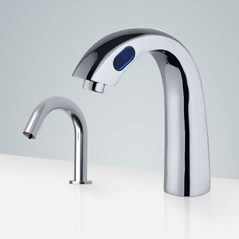 Fontana Showers Fontana Bollnäs Chrome Finish Motion Sensor Faucet & Automatic Soap Dispenser for Restrooms FS1880