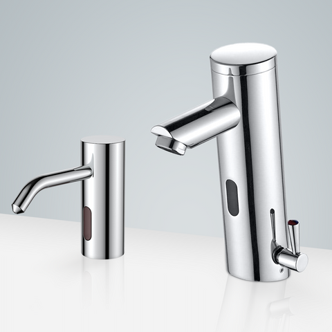 Fontana Showers DUPLICATE Fontana Geneva Chrome Motion Sensor Faucet & Automatic Soap Dispenser for Restrooms FS1882