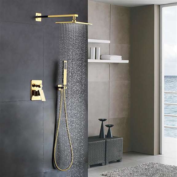 Fontana Showers Fontana Balsamo Gold In-Wall Mixer Bathroom Shower Set FS2198