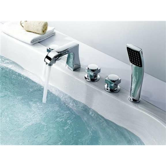 Fontana Showers Lecce Chrome Finish Deck Mounted Bathroom Sink Faucet FS2213