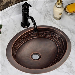 Fontana Showers Tielt Oval Brass Antique Bronze Bathroom Sink FS2287
