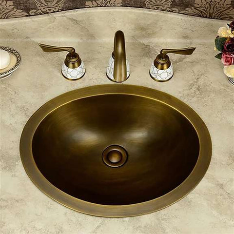 Fontana Showers Pessac Oval Brass Antique Bronze Bathroom Sink FS2289
