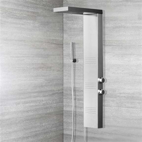 Fontana Showers Fontana Alberni Stainless Steel Shower Panel with Massage Jets & Hand Shower FS471AMS
