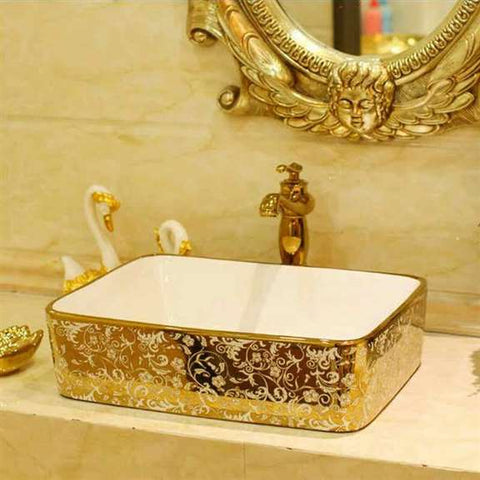 Fontana Showers Milan Rectangular Bathroom Sink Set with Faucet & Drain FS52MBS