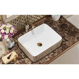 Fontana Showers Florence Mosaic Gold Rectangular Ceramic Bathroom Sink FS52MGS