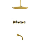 Fontana Shower Bravat Crystal Gold Mixer Shower Set FS6107