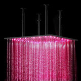 Fontana Showers Fontana 40" Matte Black Square LED Rainfall Showerhead FS792-MB
