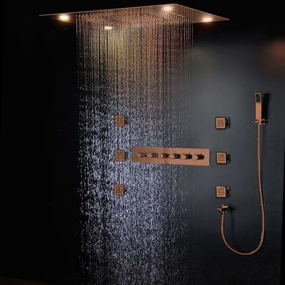 Fontana Showers Fontana Shower Smart LED Shower Head 5-Multi Function With Body Jet Spray & Hand-Held Shower FS9546
