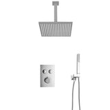 Fontana Showers Fontana Chicago Chrome Ceiling Mount Rainfall Shower Head with Handheld Spray and Dual Function Thermostatic Mixer FS9641A