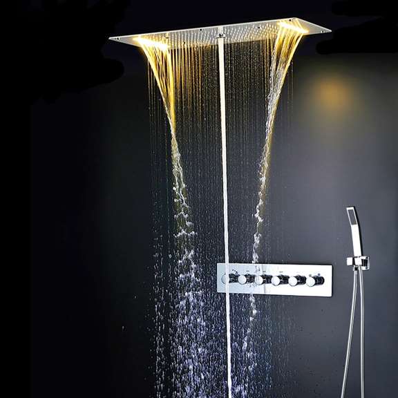 Fontana Showers Fontana Livorno Recessed Rainfall LED Shower System FS971RWM