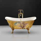 Fontana Showers Fontana Atlanta Deep Clawfoot Freestanding Gold Acrylic Bathtub FS9998