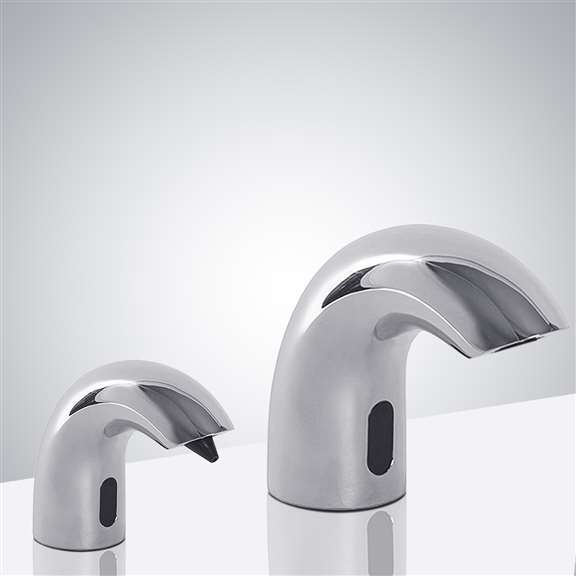 Fontana Showers Fontana Leo Chrome Finish Dual Automatic Commercial Sensor Faucet And Soap Dispenser FST9869