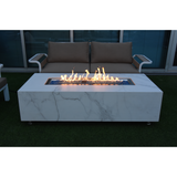 Elementi Carrara Marble Porcelain Fire Table OFP121BW