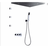 Fontana Showers Fontana Cholet 20-inch Hot and Cold LED Embedded Ceiling Shower Head with 3 Body Jets and Hand Shower Set FS15040