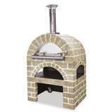 Clementi Pulcinella Stone Wood-Fired Pizza Oven with Matching Cart