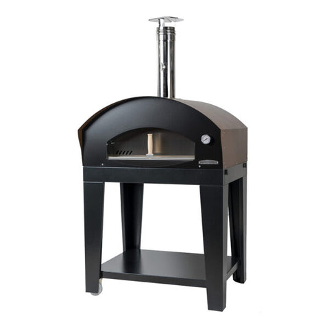 Rossofuoco Medium Benni Single Chamber with Standard Cart Wood-Fired Pizza Oven FBER-BrownCFNV-MED
