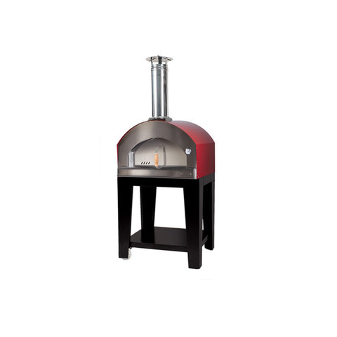 Rossofuoco Small Campagnolo Single Chamber with Cart Wood-Fired Pizza Oven FCAR-BLACKCFCV-SML