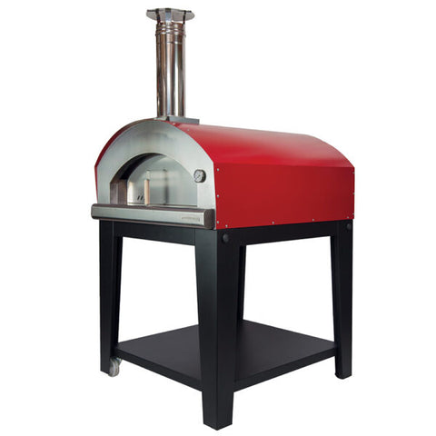 Rossofuoco Large Piu Trecento Single Chamber with Cart Wood-Fired Pizza Oven FPT-BLACKPTCV