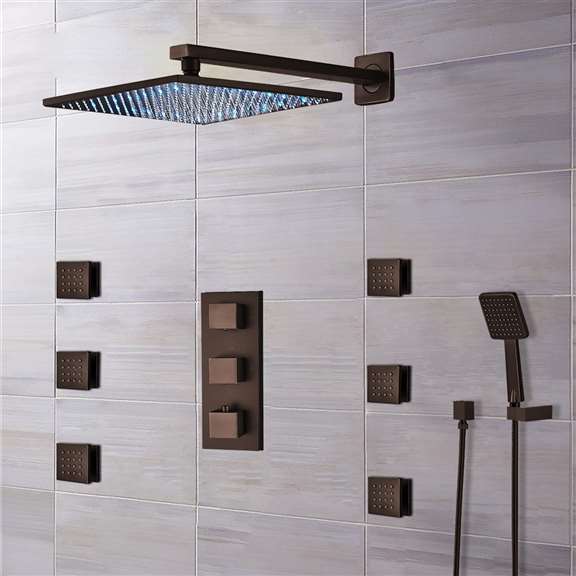 Fontana Showers Fontana Sierra Light Oil Rubbed Bronze LED Shower System led-shower-FB-0522ORB