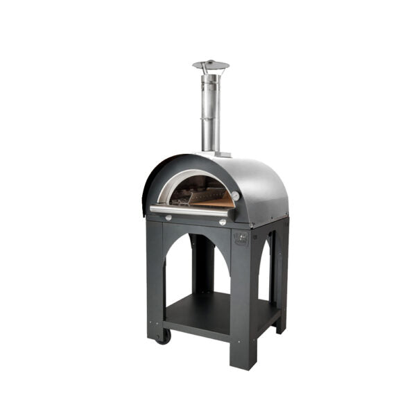 Clementi Large Single Chamber Pulcinella Wood-Fired Pizza Oven with 304 Stainless Steel Roof MAXIPULCTINOX